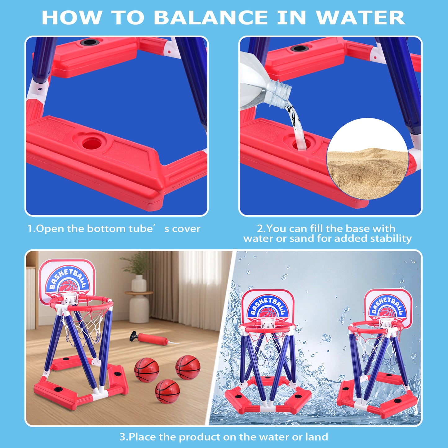 Casrra Pool Basketball Hoop Pool Toys for Kids Ages 8-12 Water Basketball Game