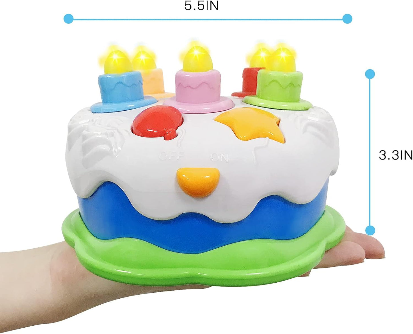 Casrra First Birthday Cake Toy - Music Cake Toys with Counting and Blow Candles Singing Toys for 1 2 3 4 Years Old Boys Girls Birthday and Xmas Gift