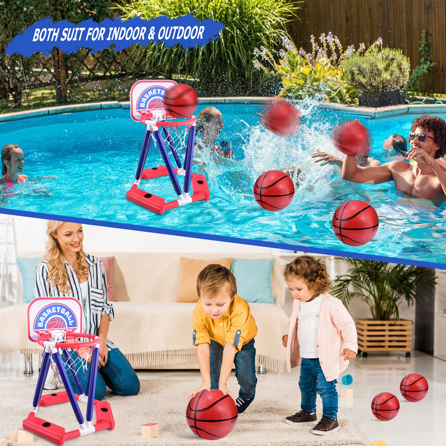Casrra Pool Basketball Hoop Pool Toys for Kids Ages 8-12 Water Basketball Game