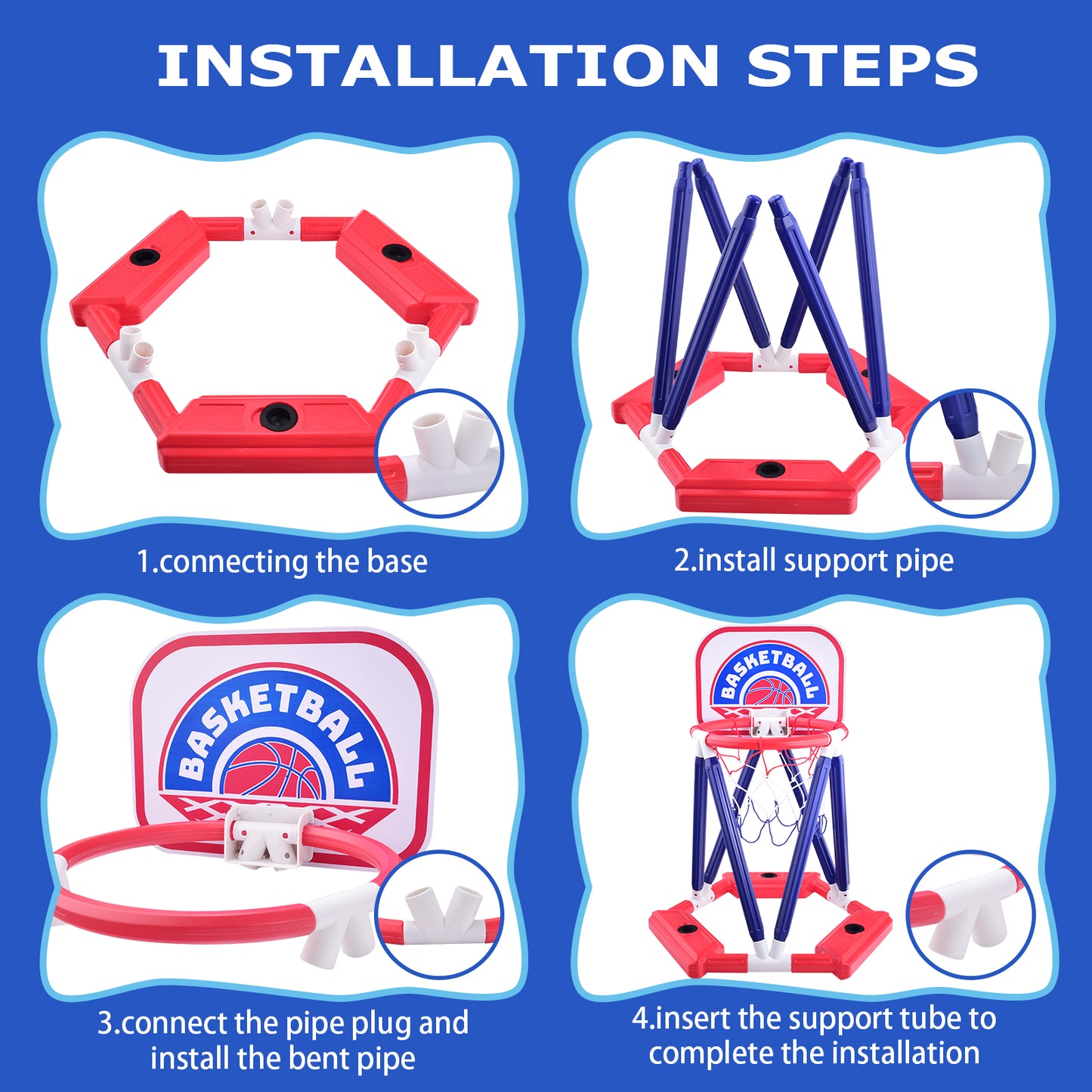 Casrra Pool Basketball Hoop Pool Toys for Kids Ages 8-12 Water Basketball Game