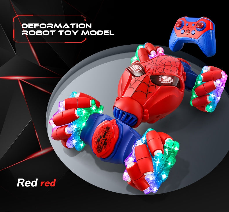 Casrra Gesture Sensing Stunt RC Car in Red for Kids Aged 8+, All-Terrain 4WD with Lights, Dual Remote Control, Music, 360°Rotation, 2.4Ghz Anti-Interference, with 2 Rechargeable Batteries,Ideal Festival & Birthday Gif