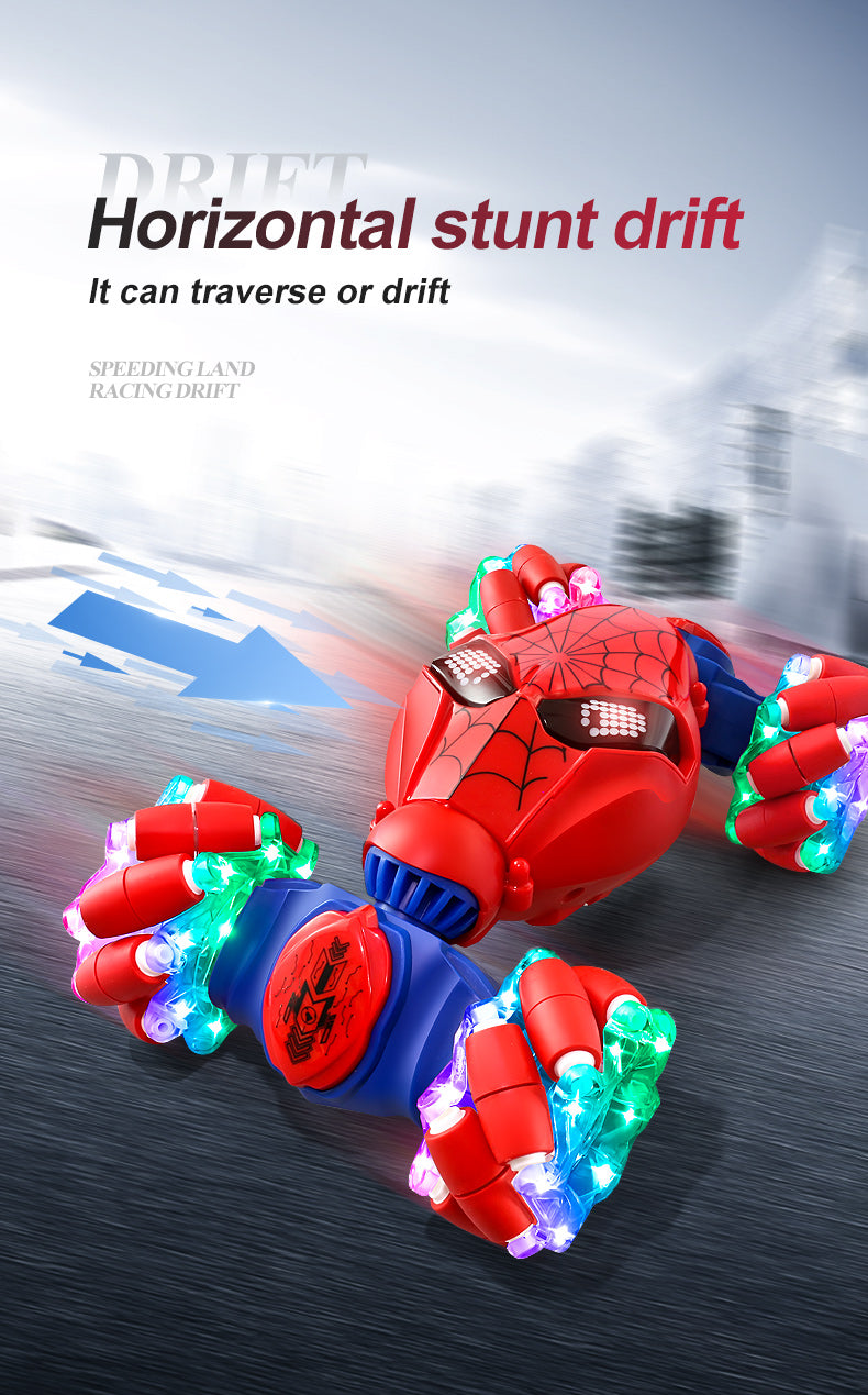 Casrra Gesture Sensing Stunt RC Car in Red for Kids Aged 8+, All-Terrain 4WD with Lights, Dual Remote Control, Music, 360°Rotation, 2.4Ghz Anti-Interference, with 2 Rechargeable Batteries,Ideal Festival & Birthday Gif
