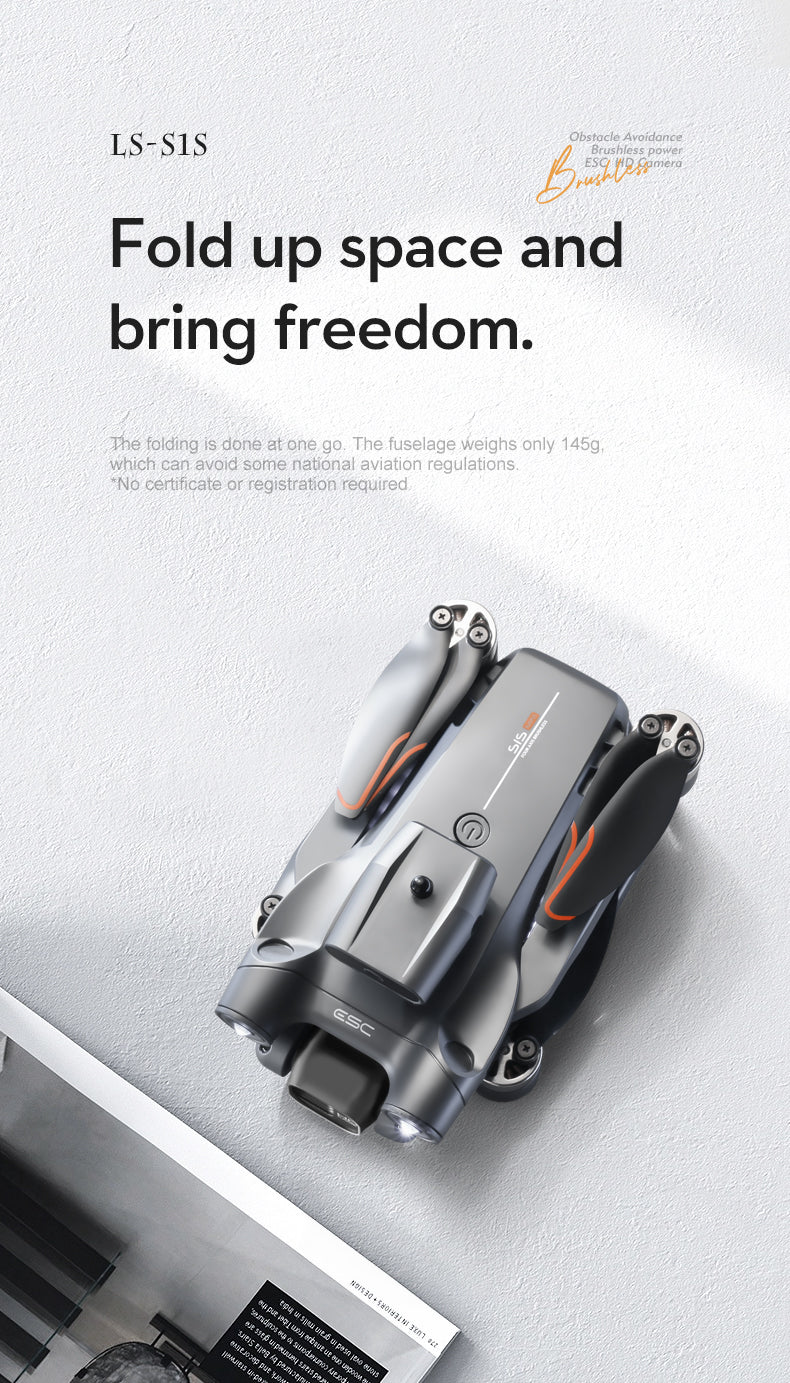 Drone With 4K Camera for Adults, Casrra S1S RC Quadcopter with High Speed Brushless Motor, Waypoint Fly,2 Batteries, Carrying Case,Hand gesture photography, Waypoint Fly,Optical Flow Position,Black