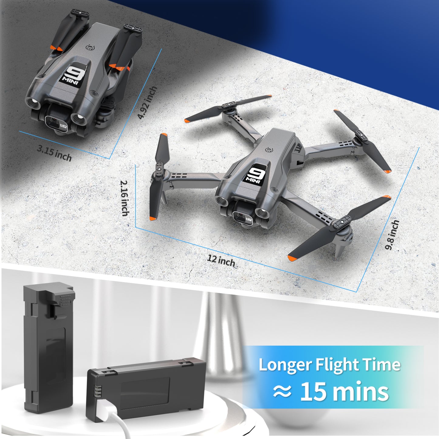 Drone with 4K Camera for Adults, Casrra RC Quadcopter with High Speed Brushless Motor, Altitude Hold, Waypoint Fly, 2 Modular 1800mAh Batteries for 30 Mins Long Flight, Carrying Case, Black