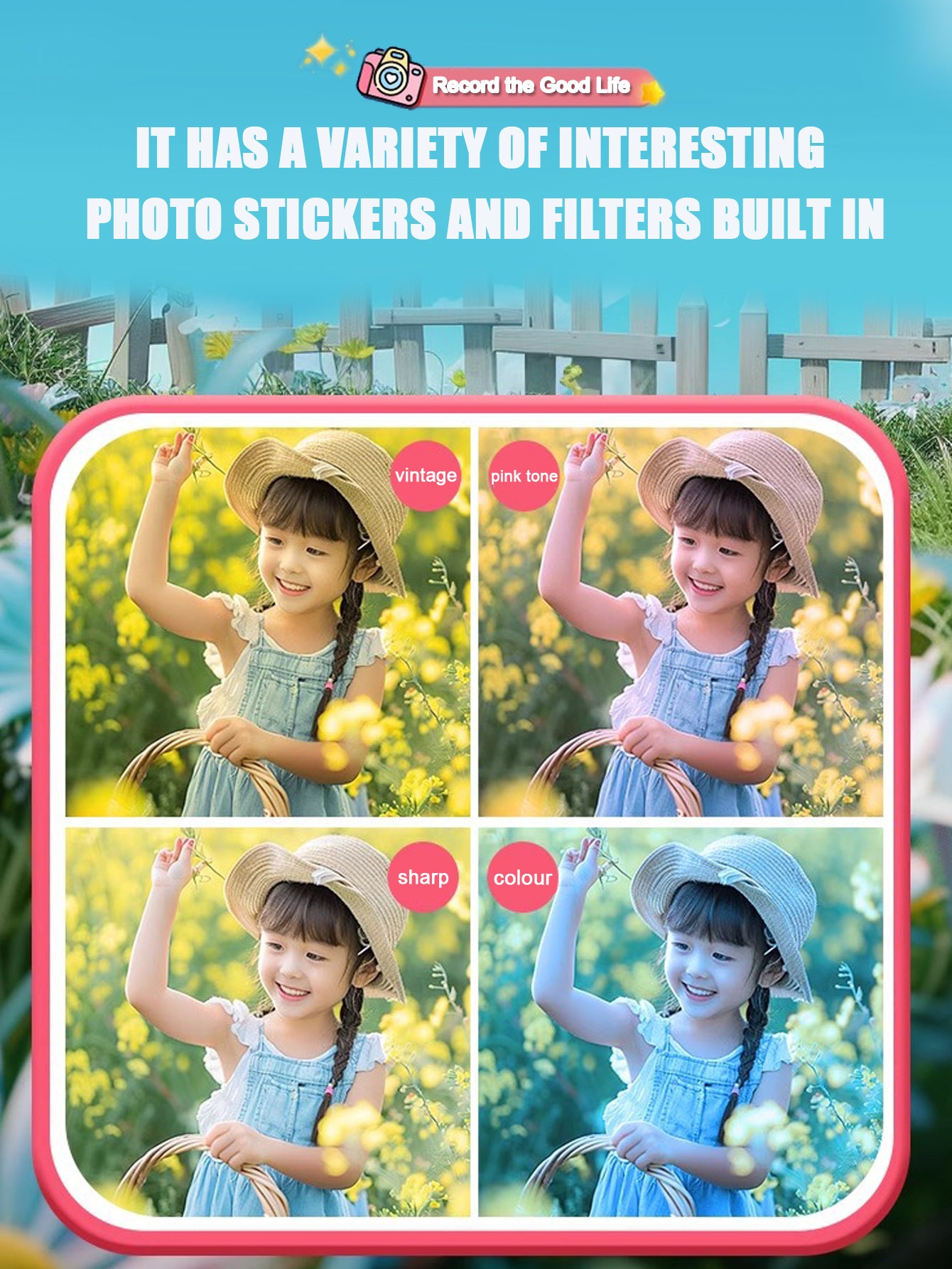 Casrra Blue Puppy-Shaped Kids Camera with 32GB Memory, Dual HD Cameras & Built-in Games for Ages 3-10