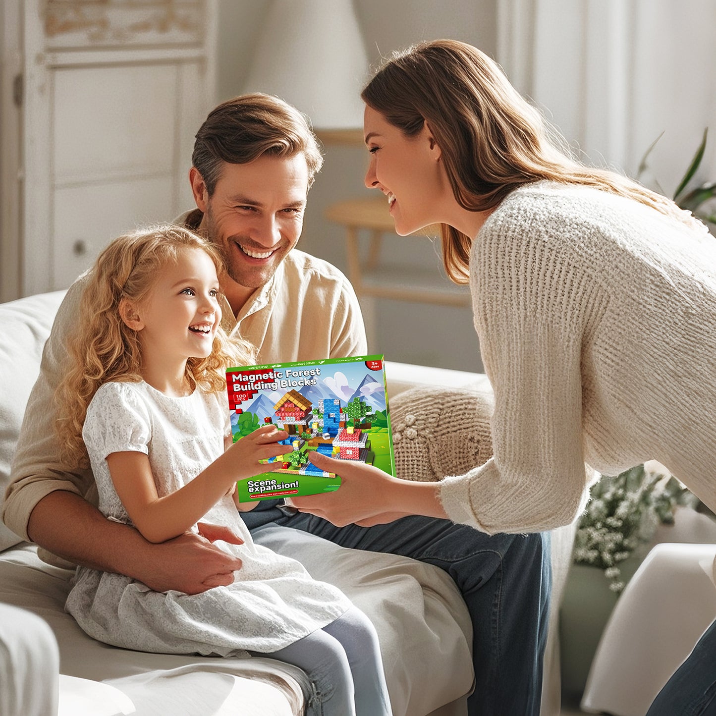 Casrra Magnetic Blocks Cube Game - 100PCS Kids Forest Magnetic Building Blocks STEM Montessori Stacking Toy, Gift for Boys and Girls Ages 3+