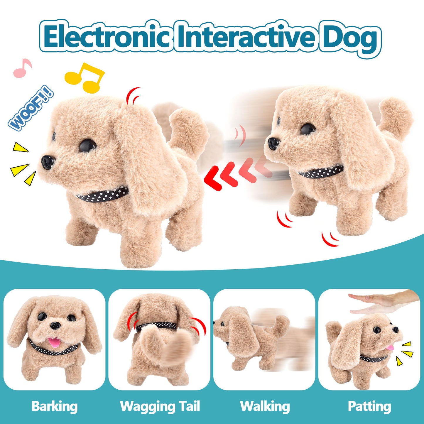 Casrra 25 Piece Kids Dog Toy Doctor Set, Interactive Plush Walking Barking Puppy Veterinarian Kit Carrier Play House Set with Pet Care Backpack - ABS Material Toys