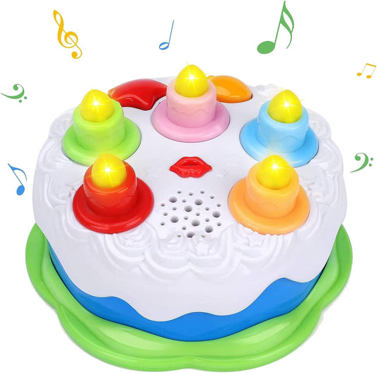 Casrra First Birthday Cake Toy - Music Cake Toys with Counting and Blow Candles Singing Toys for 1 2 3 4 Years Old Boys Girls Birthday and Xmas Gift