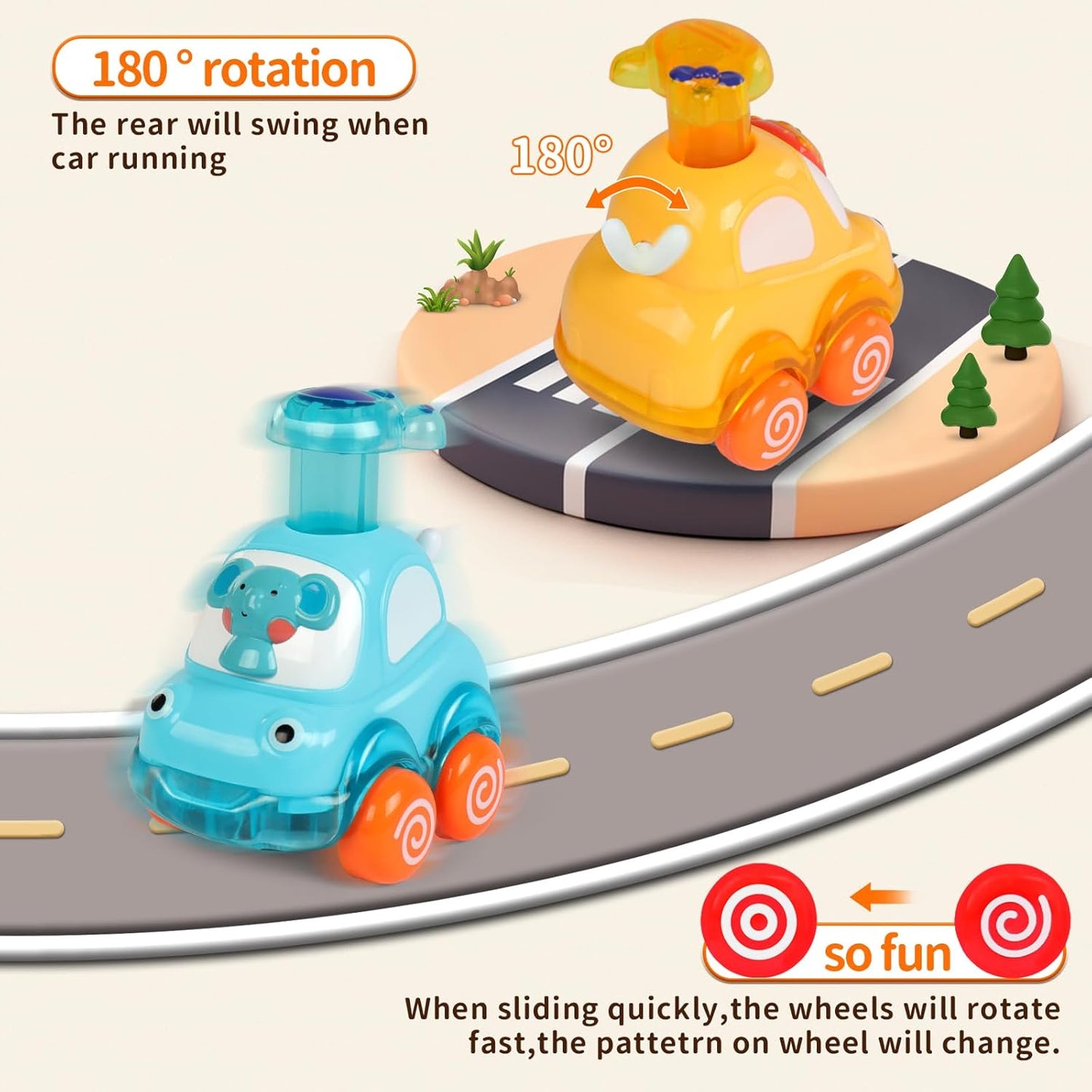 Casrra Animal Car Baby Toys for 1 2 Year Old Boy|First Birthday Gifts for Toddler Toys Age 1-2|1 2 Year Old Boy Birthday Gift for Infant Toddlers