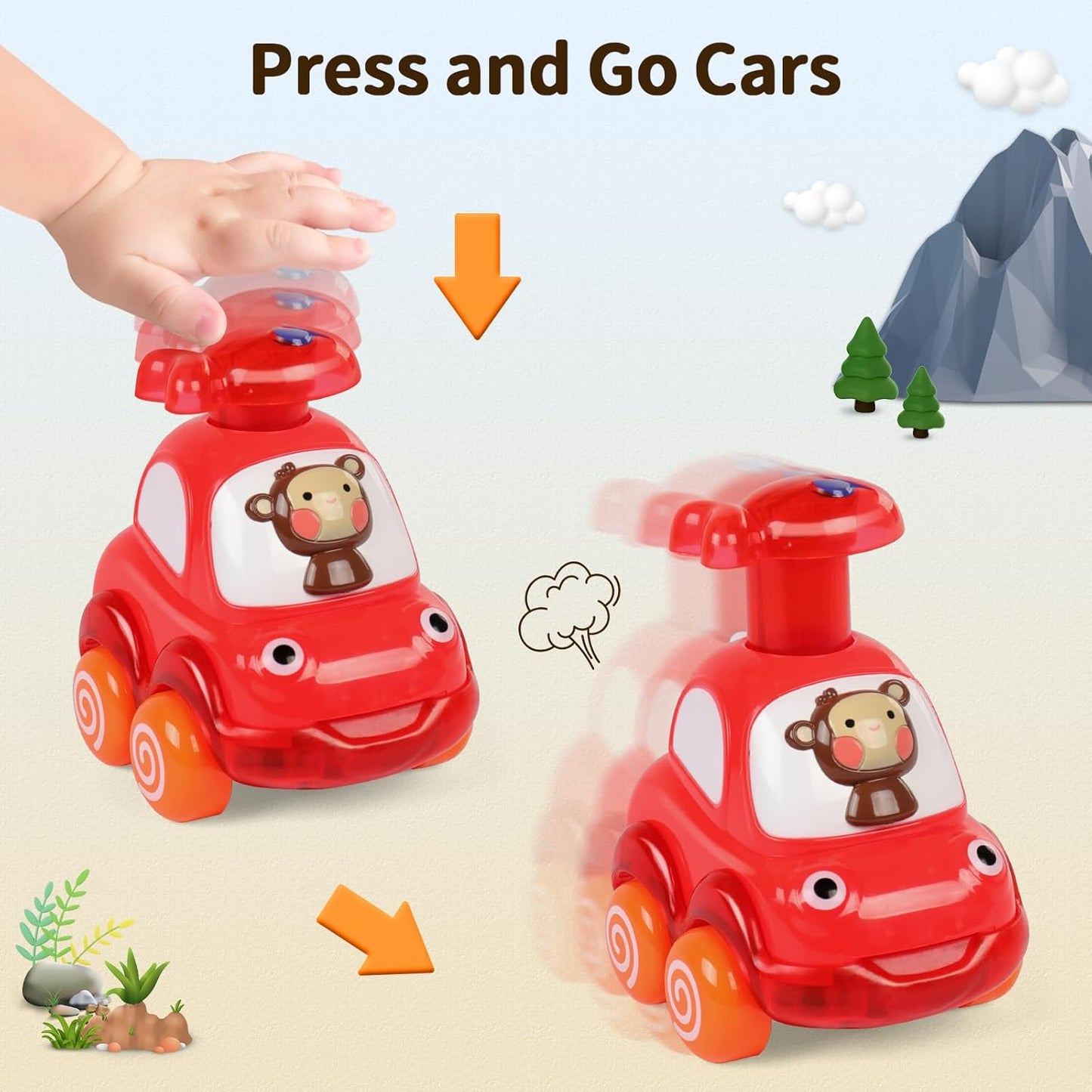 Casrra Animal Car Baby Toys for 1 2 Year Old Boy|First Birthday Gifts for Toddler Toys Age 1-2|1 2 Year Old Boy Birthday Gift for Infant Toddlers